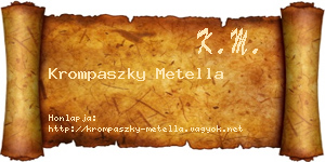 Krompaszky Metella névjegykártya